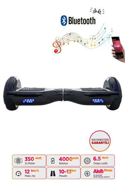CityMate Hoverboard Elektrikli Kaykay Bluetooth Hoparlörlü 6.5 Inch Siyah