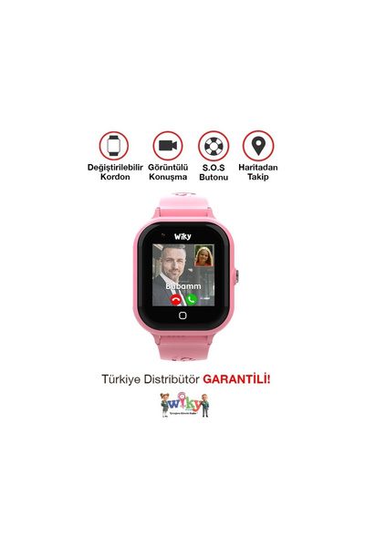 Wiky Watch Akıllı Çocuk Saati Wiky Watch 4s Çocuk Akıllı Saat Gps, Sos, Güvenli Alan, Çoklu Görüntülü Görüşme Pembe,