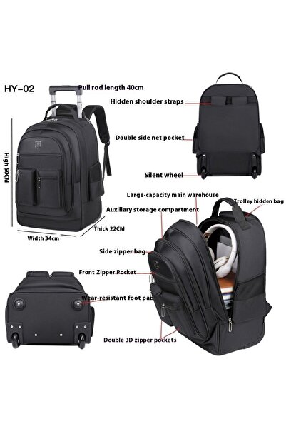 Generic Multifunctional Rolling Trolley Backpack with Universal Wheels