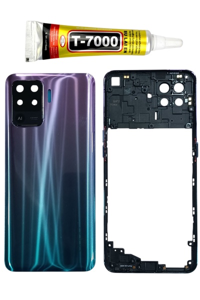 indirimplus Oppo Reno 5 Lite Kasa Arka Pil Batarya Kapağı Mavi