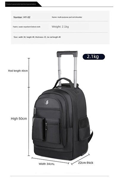 Generic Multifunctional Rolling Backpack with Universal Wheels – Large Capacity Travel & School Bag