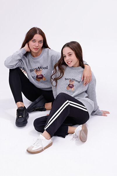 EYLÜL ELİF BUTİK Tedy cu imprimeu Mother Child Swea tricou (produsul este la un singur preț)