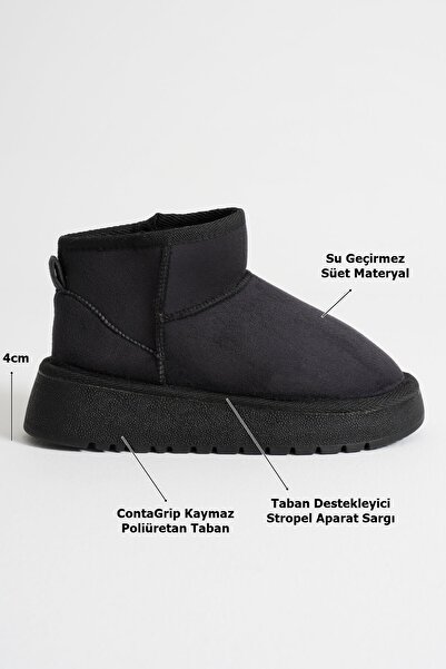 Zerenyus Γυναικείες μαύρες χειμερινές μπότες από καστόρι Alina Premium UG