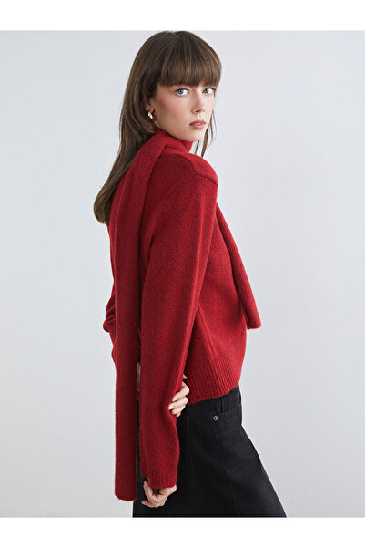 LC Waikiki LCW Vision Pulover tricotat pentru femei cu guler roșu