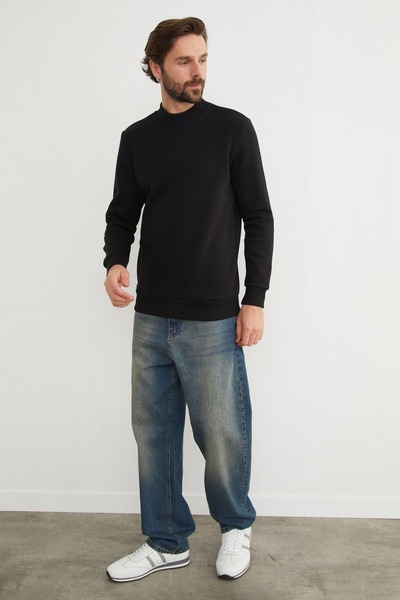 Fulla Moda Основен суичър с яка и стойка