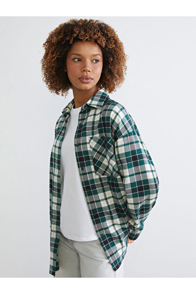 LC Waikiki Καρό Oversize Γυναικείο πουκάμισο Ξυλοκόπος