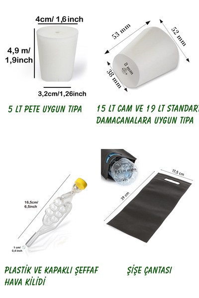 BABAZON FERMANTASYON SETİ HAVA KİLİDİ x7, SİLİKON DAMACANA TIPASI 3+4, ŞİŞE ÇANTASI