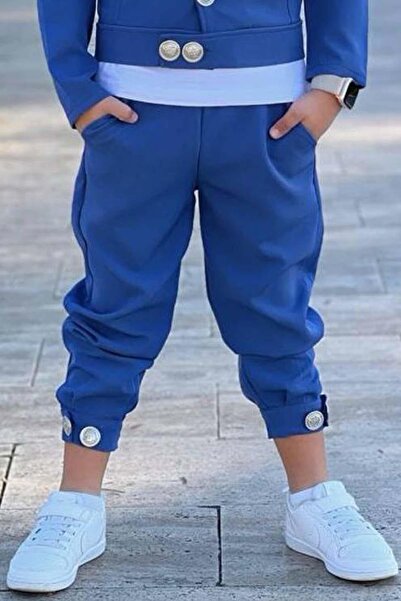 Riccotarz Блузка з вирізом і піджак темно-синього кольору з гумками для хлопчиків