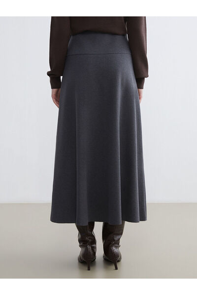 LC Waikiki LCW Скромна антрацитова пола с ластик Beli