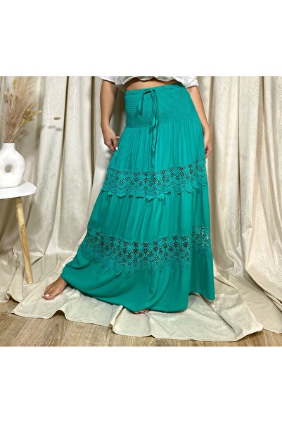 Intisimo Χνουδωτή Φούστα, Δαντέλα, Τυρκουάζ