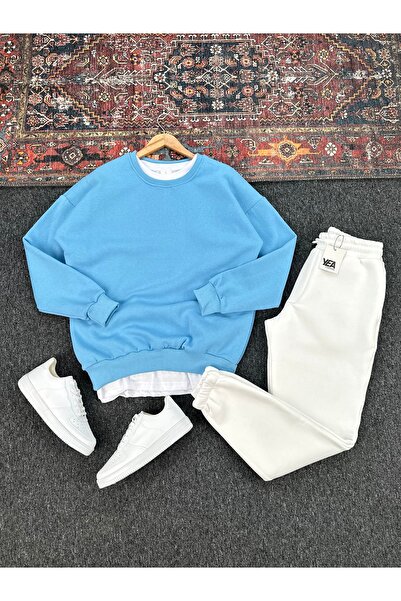 tetramoda Three Thread Compact Crew Neck Cotton Premium Oversize Tracksuit Set