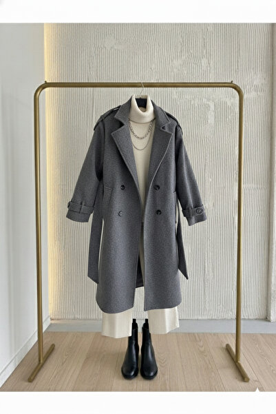 Paragon Women's Black Hijab Cashmere Coat Long Winter Belted Stylish Overcoat Jacket