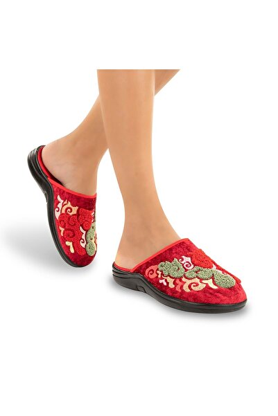 Muya Kastra Anatomical Sole Embroidered Winter Women's House Slippers