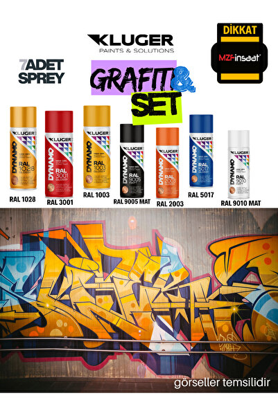 MZF Kluger Graffiti-Grafiti-Duvar-Beton-Ahşap-Plastik-Demir-Metal Sprey Boyam...