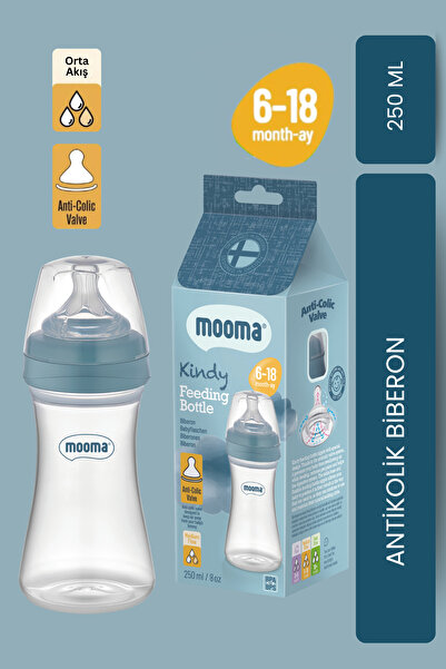 MOOMA Kindy Antikolik Pp Biberon 250 ml 6-18 Ay (ORTA AKIŞ) - Bowl Blue