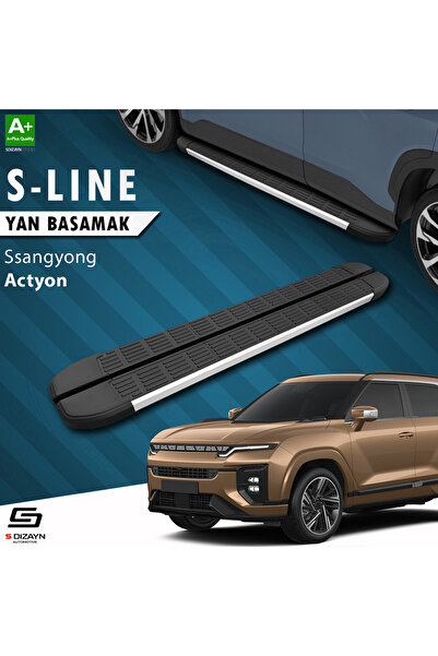 S Dizayn S-Dizayn Ssangyong Actyon S-Line Aluminyum Yan Basamak 183 Cm 2024 Üzeri A+ Kalite SS-AC1-YBS-SL-AL-