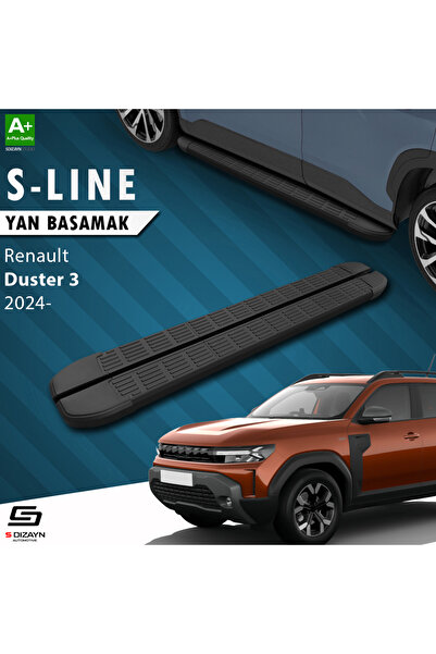 S Dizayn S-Dizayn Renault Duster 3 S-Line Siyah Yan Basamak 183 Cm 2024 Üzeri A+ Kalite RE-DU3-YBS-SL-SA-183