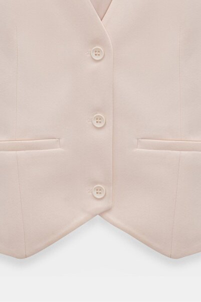 Saade Светлорозово сако с джобове, детайли, 3 копчета и подплата