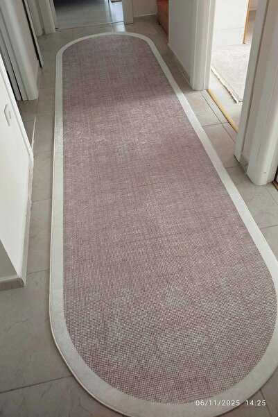 VOPTEKS Vizon Oval Yolluk Koridor Halısı Makinede Yıkanabilir Kaymaz Taban Yo...