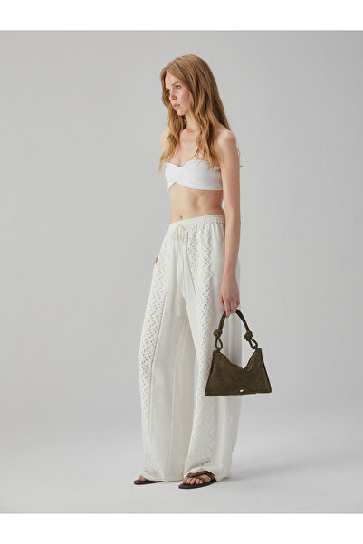 BAQA Embroidered White Trousers