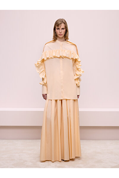 BAQA Salmon Colored Frill Detail Shirt