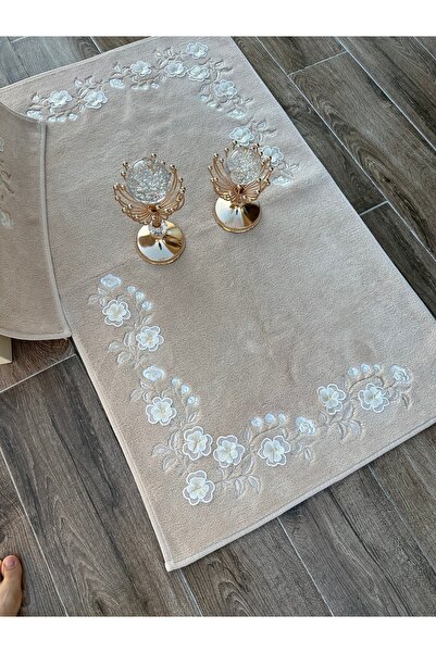 incisecrethome Σετ Χαλάκια 3D Κεντημένα Βαμβακερά Χαλάκια Σετ 2 τεμαχίων 70*120