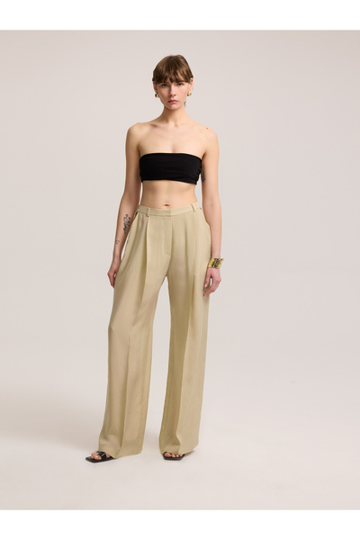 BAQA Contrast Stitched Khaki Trousers