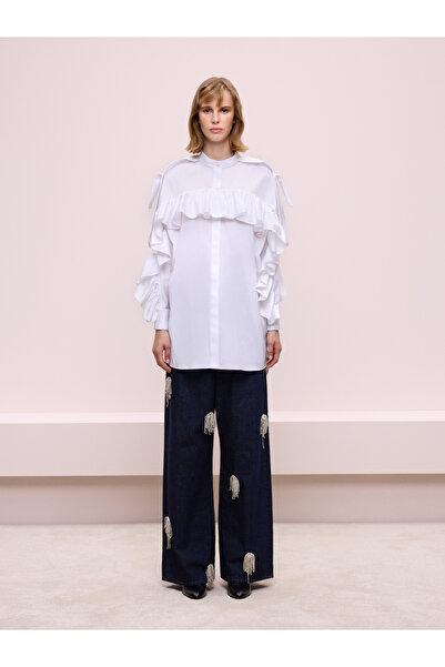 BAQA Fırfır Detaylı Poplin Gömlek