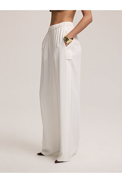 BAQA Wide Leg White Trousers