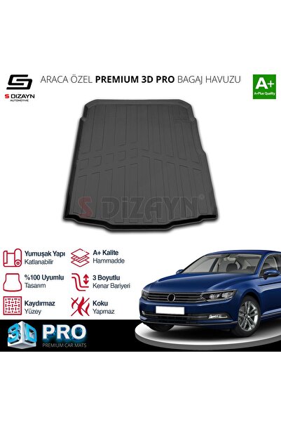 S Dizayn S-Dizayn VW Passat B8 3D Pro Bagaj Havuzu 2015-2023 A+ Kalite 3BH-SDZ014