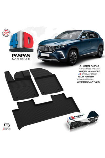 S Dizayn S-Dizayn Togg T10X 4D Havuzlu Paspas 2023 Üzeri A+Kalite 4DS-20074