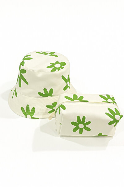 VELLICHOR Зелена квіткова капелюшка та косметичка в комплекті