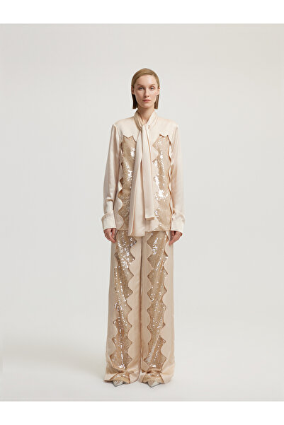 BAQA بلوزة بيج مطرزة