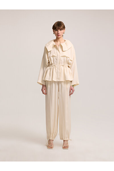 BAQA Light Beige Jacket with Waist Lacing