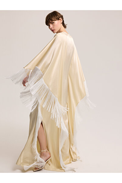 BAQA Light Beige Dress with Tassel Detail