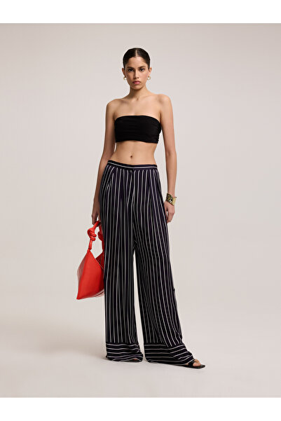 BAQA Striped Navy Blue Trousers