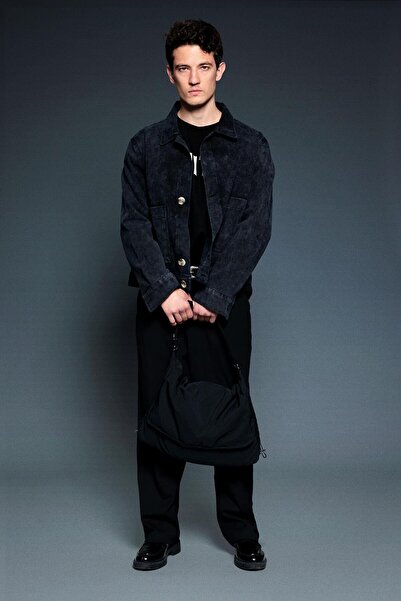 ablukaonline Men's Boxy Fit Buttoned Pocket Jacket Black