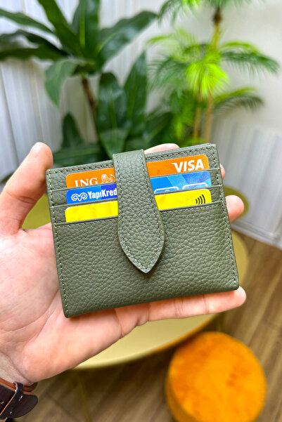 CüzCan Γυναικείο πορτοφόλι Flora Khaki Green από γνήσιο δέρμα Κομψό και βολικό