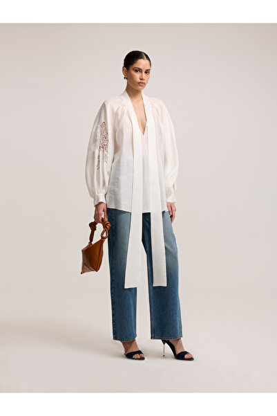 BAQA Blouse with Lace Embroidery on Sleeve