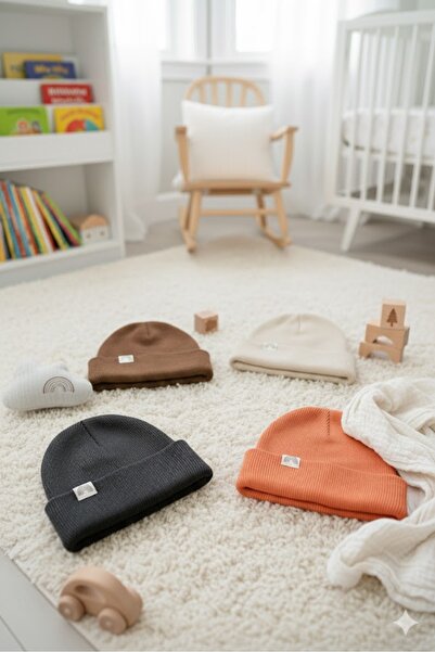 Kuğu Baby 4’lü Ribana %100 Pamuklu Unisex Bebek Bere Koleksiyonu