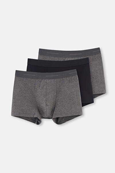 Dagi Anthracite-Black Compact Plain 3-Piece Boxer