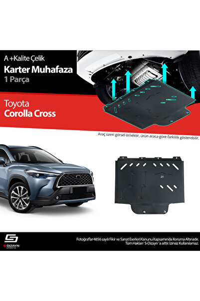 S Dizayn S-Dizayn Toyota Corolla Cross Çelik Karter Muhafaza Koruma 2022 Üzeri A+ Kalite TO-CRC2-CKM