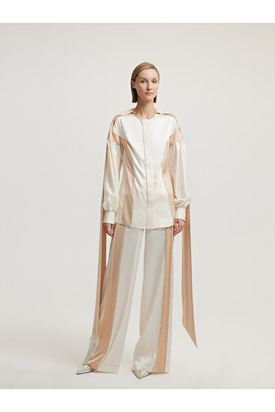 BAQA Taşlı Şerit ve Şal Detaylı Bluz