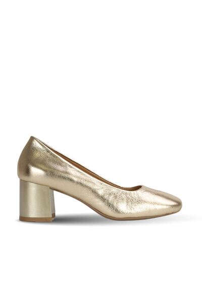 Bueno Shoes Gold Shiny Leather Γυναικεία παπούτσια με τακούνι 01we5601