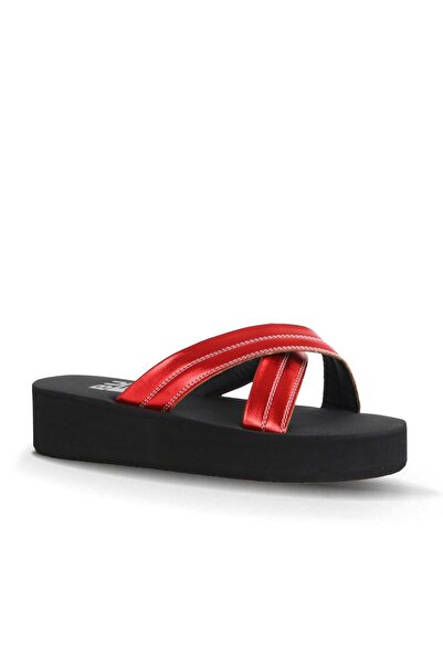 Bueno Shoes Red -Soldier Women's Wedge Heeled Slippers 26Wt230164