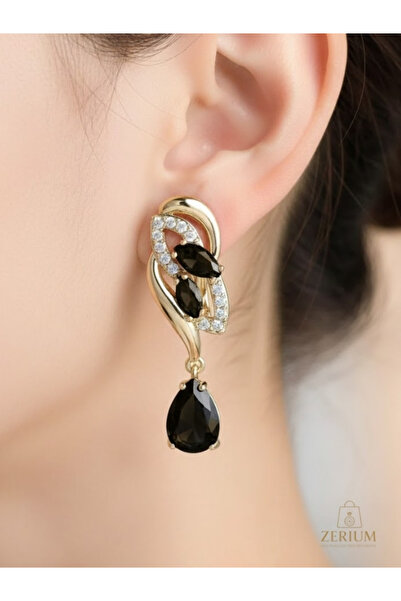 ZERİUM أقراط متدلية من الزركون من كوين سباركلي