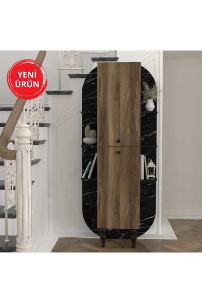 Dekorister Nersa Kitaplık Ceviz-mermer