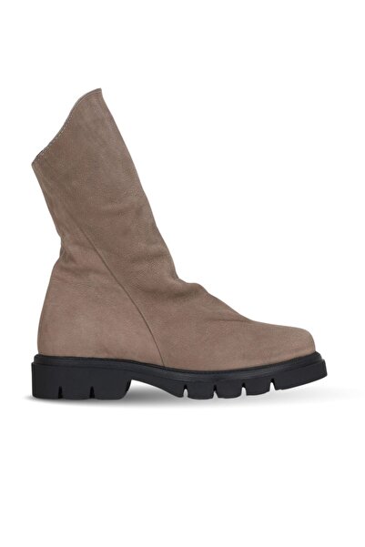 Bueno Shoes Gray Nubuck Women's Flat Boots 01Wf1600