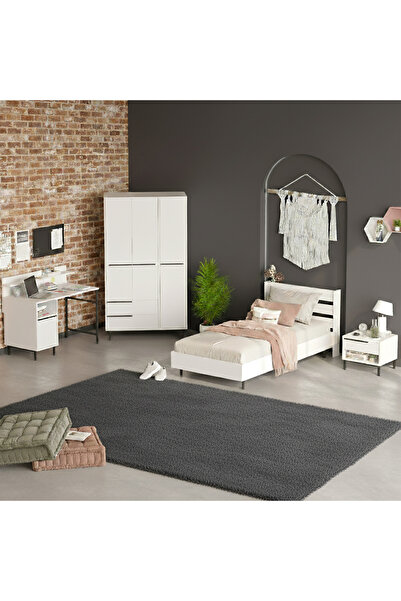 Yurupa Bohem Genç Odası Takımı 4'lü Set Beyaz BOH24-W