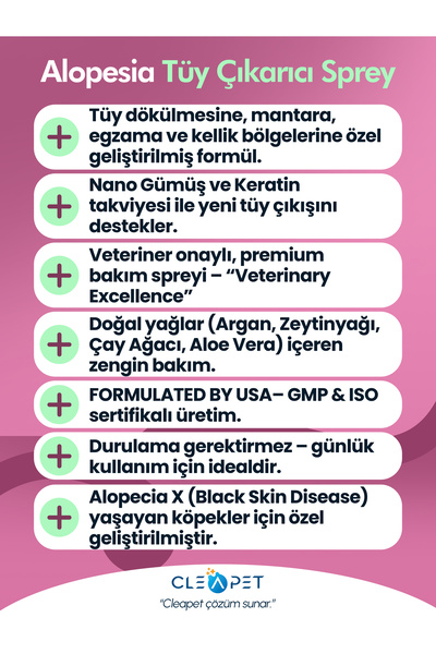 Cleapet ALOPESİ X TÜY ÇIKARICI TARAMA SPREY 250 ML